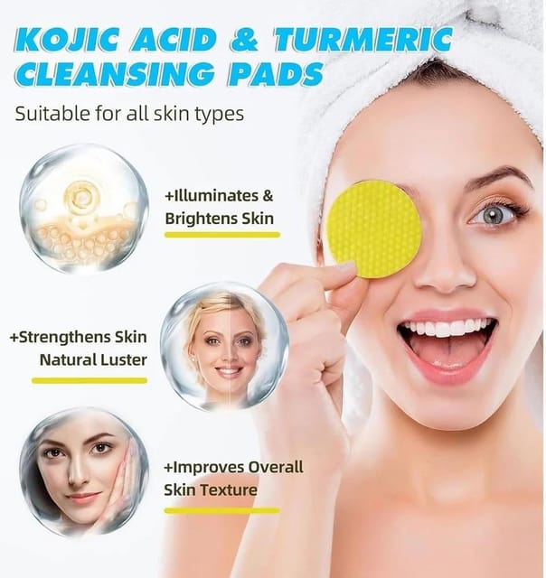 Turmeric & Kojic Acid Cleansing Pads(60 pass)✨
